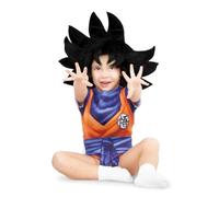 My Other Me - Déguisement T-shirt Goku pour garçon avec combinaison en bleu et orange, taille 6 mois. Plongez dans le monde de l'anime avec style.
