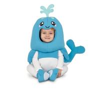My Other Me Déguisement unisexe de baleine jaune et blanche avec costume, bonnet et chaussons pour bébé taille 12-24 mois. Parfait pour un carnaval plein de sourires et d'amusement