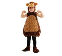 My Other Me Déguisement unisexe de combinaison marron avec bonnet, robe et couvre-pieds pour enfant, taille 3-4 ans, parfait pour une soirée amusante de jeu dans la jungle