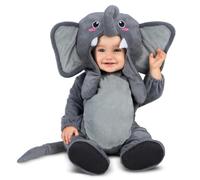 My Other Me Déguisement unisexe d'éléphant gris pour bébé avec bonnet avec mécanisme pour déplacer les oreilles, combinaison, queue et chaussons taille 12-24 mois. Faites de chaque moment une aventure