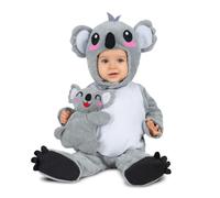 My Other Me Déguisement unisexe Koala blanc et gris avec bonnet, combinaison, peluche koala et chaussons pour bébé, taille 24-36 mois. Tendresse sauvage pour les fêtes les plus adorables