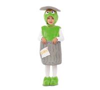 My Other Me Déguisement unisexe Oscar le Grincheux avec robe, poubelle, bonnet et couvre-pieds en gris et vert, taille 5-6 ans. Découvrez le pouvoir du recyclage dans chaque aventure