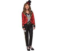 My Other Me Déguisement unisexe pour enfant de maître de cérémonie rouge et noir avec veste avec gilet, pantalon et coiffe taille 5-6 ans. Parfait pour briller dans n'importe quel spectacle