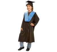 My Other Me Déguisement unisexe pour enfant, taille 3-4 ans. Comprend un chapeau noir avec pompon, une tunique noire à manches longues et une bourse bleu croisé. Idéal pour les petites grandes