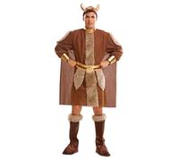 My Other Me Déguisement Viking marron pour homme adulte avec robe avec cape, ceinture, couvre-bottes et casque taille ML. Libérez votre esprit guerrier à chaque fête