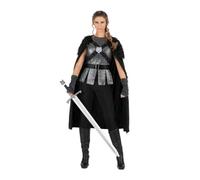 My Other Me Déguisement Viking pour femme adulte en noir avec cape avec courage, tunique, ceinture et mitaines taille L. Réveillez votre esprit d'exploratrice courageuse et aventureuse.