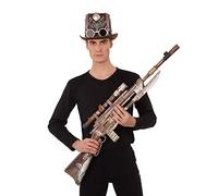 My Other Me - Fusil marron avec détails de balles, couteau et viseur unisexe adulte de 108 cm. Un accessoire indispensable pour donner une touche rétrofuturiste à votre tenue Steampunk