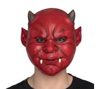 My Other Me - Masque unisexe adulte de démon rouge avec cornes. Un accessoire sombre et effrayant pour compléter votre caractérisation la nuit d'Halloween