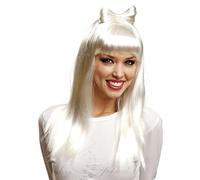 My Other Me Perruque adulte blanche pour femme, poids 165 g. Un accessoire audacieux qui donnera un air de star à votre look lors de fêtes et d'événements spéciaux