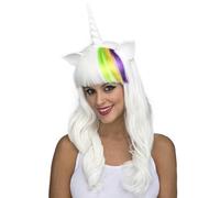 My Other Me Perruque adulte licorne blanche pour femme avec corne et oreilles, poids 270 g, une touche fantastique pour transformer n'importe quelle célébration en un monde de rêve
