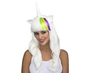 My Other Me Perruque adulte licorne blanche pour femme avec corne et oreilles, poids 270 g, une touche fantastique pour transformer n'importe quelle célébration en un monde de rêve