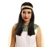 My Other Me Perruque Pharaona Cléopâtre pour femme adulte égyptienne noire avec ruban décoratif poids 150 g. Un complément essentiel pour un look de reine du Nil
