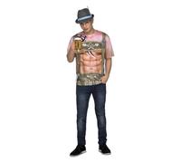 My Other Me - T-shirt pour homme tyrolien musclé avec t-shirt imprimé de couleur beige et chapeau élégant taille L. Ajoutez une touche authentique à vos événements thématiques