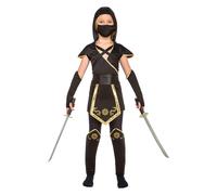 My Other Me Unknown Me-204891 Ninja Costume for Girls, Black, 5-6 Years (Viving