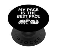 My Pace is The Best Pace Escargot Tortue Slow Unhurried Living PopSockets PopGrip Adhésif