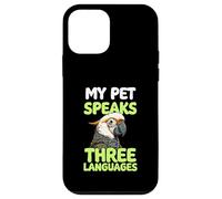 My Parrot Speaks Three Languages Funny Pet Cacatoo Bird Coque pour iPhone 12 Mini