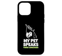 My Parrot Speaks Three Languages Funny Pet Cacatoo Bird Coque pour iPhone 12 Mini
