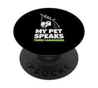 My Parrot Speaks Three Languages Funny Pet Cacatoo Bird PopSockets PopGrip Adhésif