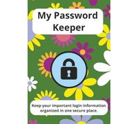 My Password Keeper: A simple and organized place to store your websites, usernames, passwords, and important login details. | 6x9 Inches, 115 pages | ... Fits in drawers | Comfortable writing space.