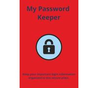My Password Keeper: A simple and organized place to store your websites, usernames, passwords, and important login details. | 6x9 Inches, 115 pages | ... Fits in drawers | Comfortable writing space.