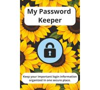 My Password Keeper: A simple and organized place to store your websites, usernames, passwords, and important login details. | 6x9 Inches, 115 pages | ... Fits in drawers | Comfortable writing space.