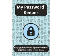 My Password Keeper: A simple and organized place to store your websites, usernames, passwords, and important login details. | 6x9 Inches, 115 pages | ... Fits in drawers | Comfortable writing space.