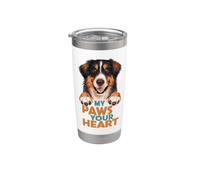 My Paws Your Heart Chien Lover propriétaire d'animal Gobelet isotherme en acier inoxydable double paroi