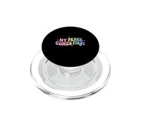My Peace Comes First Introverti Citation Pastel Rainbow Groovy PopSockets PopGrip pour MagSafe