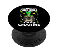 My Pekingese is My Lucky Charm Dog St Patricks Day Dogs PopSockets PopGrip Adhésif
