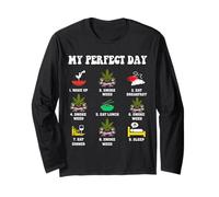 My Perfect Day Smoke Weed All Day Lover Tenue pour Amateur de Mauvaises Herbes Manche Longue