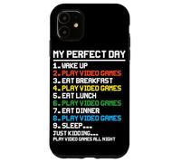 My Perfect Day Wake Up Play Jeux vidéo Eat Breakfast Play V Coque pour iPhone 11