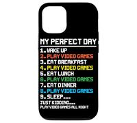 My Perfect Day Wake Up Play Jeux vidéo Eat Breakfast Play V Coque pour iPhone 12/12 Pro