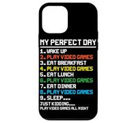 My Perfect Day Wake Up Play Jeux vidéo Eat Breakfast Play V Coque pour iPhone 12 Mini