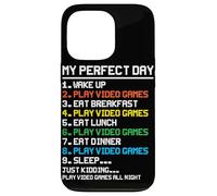 My Perfect Day Wake Up Play Jeux vidéo Eat Breakfast Play V Coque pour iPhone 13 Pro