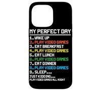 My Perfect Day Wake Up Play Jeux vidéo Eat Breakfast Play V Coque pour iPhone 14 Pro Max