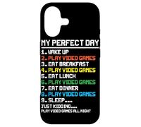 My Perfect Day Wake Up Play Jeux vidéo Eat Breakfast Play V Coque pour iPhone 17