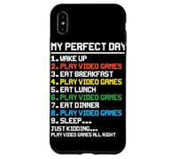 My Perfect Day Wake Up Play Jeux vidéo Eat Breakfast Play V Coque pour iPhone XS Max