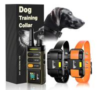 My Pet Command Collier de dressage pour chien longue portée avec télécommande 1,6 km/1800 m, anti-choc, vibration, collier ton avec balise clignotante, collier étanche rechargeable pour chien avec