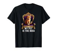 My Pet is The Boss Funny Regal Cat on Throne T-Shirt