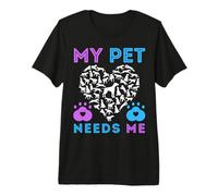My Pet Needs Me Suicide Soutien émotionnel Chien Garçon Fille T-Shirt Haut de Gamme