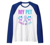 My Pet Saved My Life Suicide Support émotionnel Motif Pattes Manche Raglan