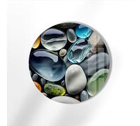 My Photostation.com Décoration murale ronde en verre trempé de 70 cm de diamètre - Art mural rond en verre trempé - Impression sur verre - Pierres zen spa - Décoration murale relaxante