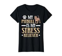 My Pitbull is My Stress Reliever Dog Lover Owner T-Shirt Graphique avec Valeur