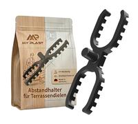 My Plast Espaceurs de lames de terrasse - Lot de 100 entretoises/cales d’espacement 4 mm - Terrasse bois & composite - Pose facile, espacement régulier, drainage & ventilation - Noir