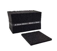 My Plast I 90 x 90 x 6 mm - Lot de 25 tampons de terrasse - Tapis de protection en caoutchouc résistant à l'eau pour bois de terrasse