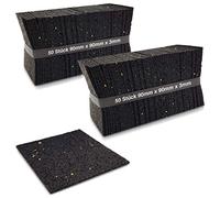 My Plast Lot de 200 patins en granulés de caoutchouc pour terrasse Noir 100 3 mm 90 x 90 mm