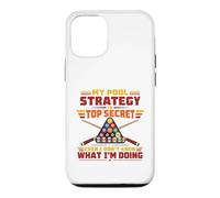 My Pool Strategy is Top Secret Funny Billiard Coque pour iPhone 12/12 Pro