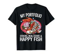 My Portfolio Stocks Immobilier & Happy Fish Funny Investor T-Shirt