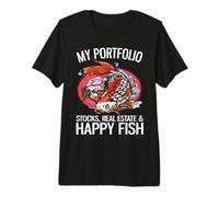 My Portfolio Stocks Immobilier & Happy Fish Funny Investor T-Shirt Haut de Gamme