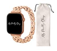 My Pretty Strap Venus Bracelet compatible avec Apple Watch 38/40/41 mm ou 42/44/45/49 mm, acier inoxydable plaqué or pour femme (38 mm/40 mm/41 mm, or rose)